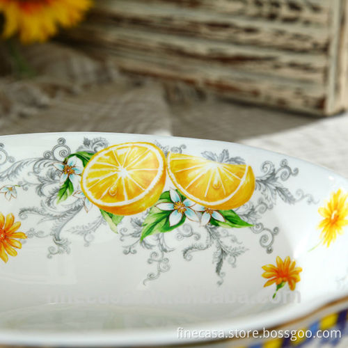 9 Inches Large Decorative Ceramic Flower Bowl